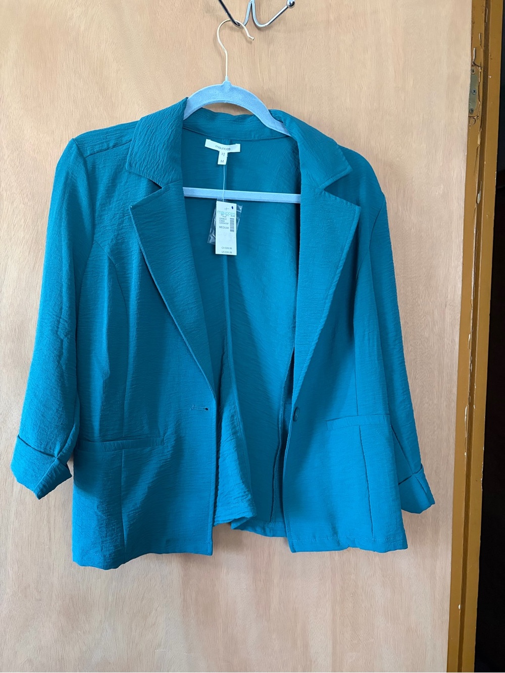 Maurices Teal Open-Front Blazer